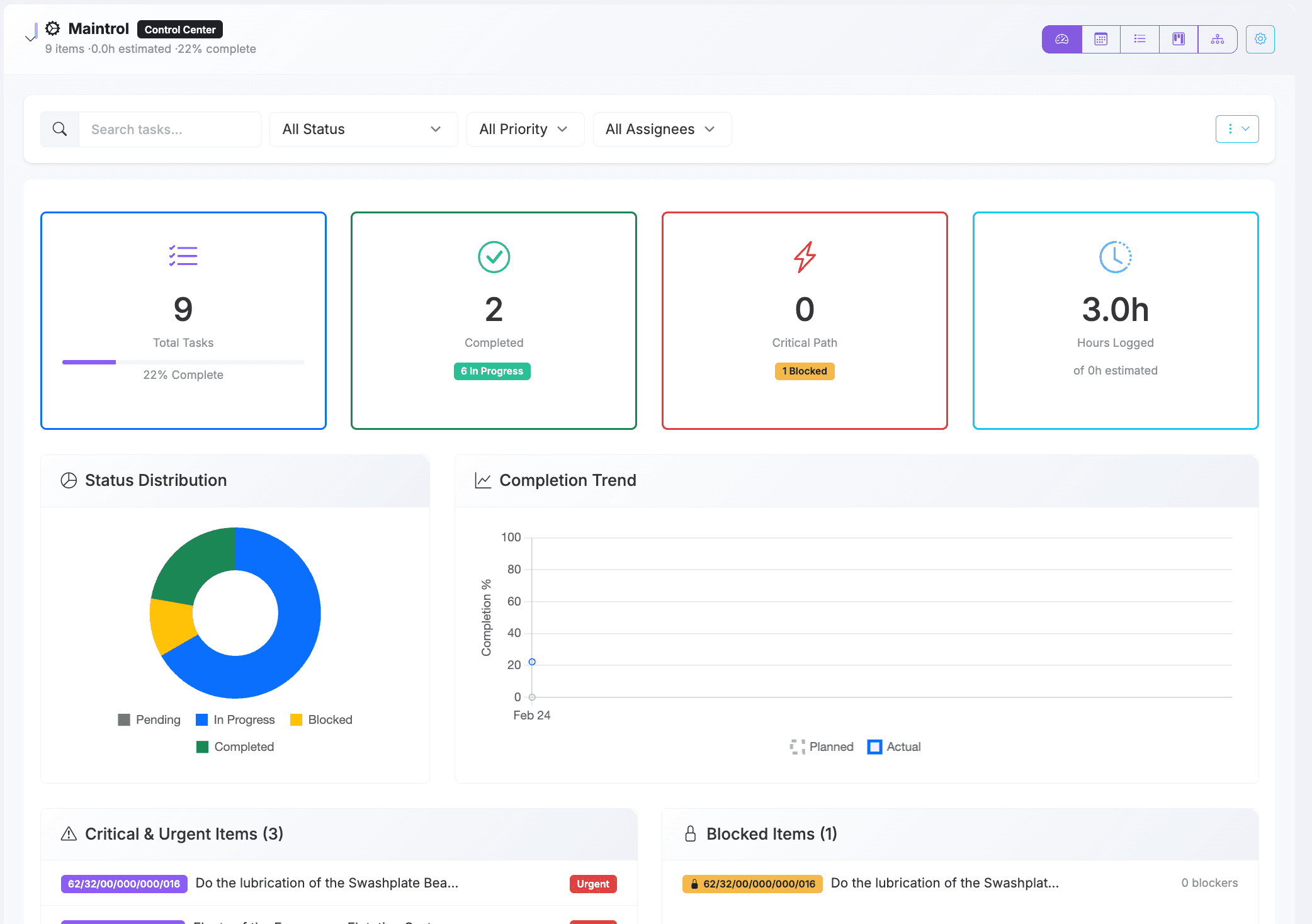 AirOS Maintrol maintenance planning with time tracking and lone worker protection